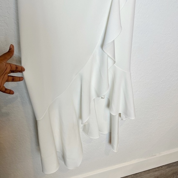 AQUA Scuba Crepe Off-the-Shoulder Midi Dress - Picture 4 of 11